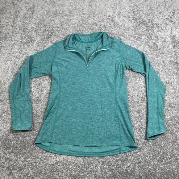North Face 1/4 Zip Pullover Womens Large Performance Stretch Hiking Teal - Picture 2 of 14